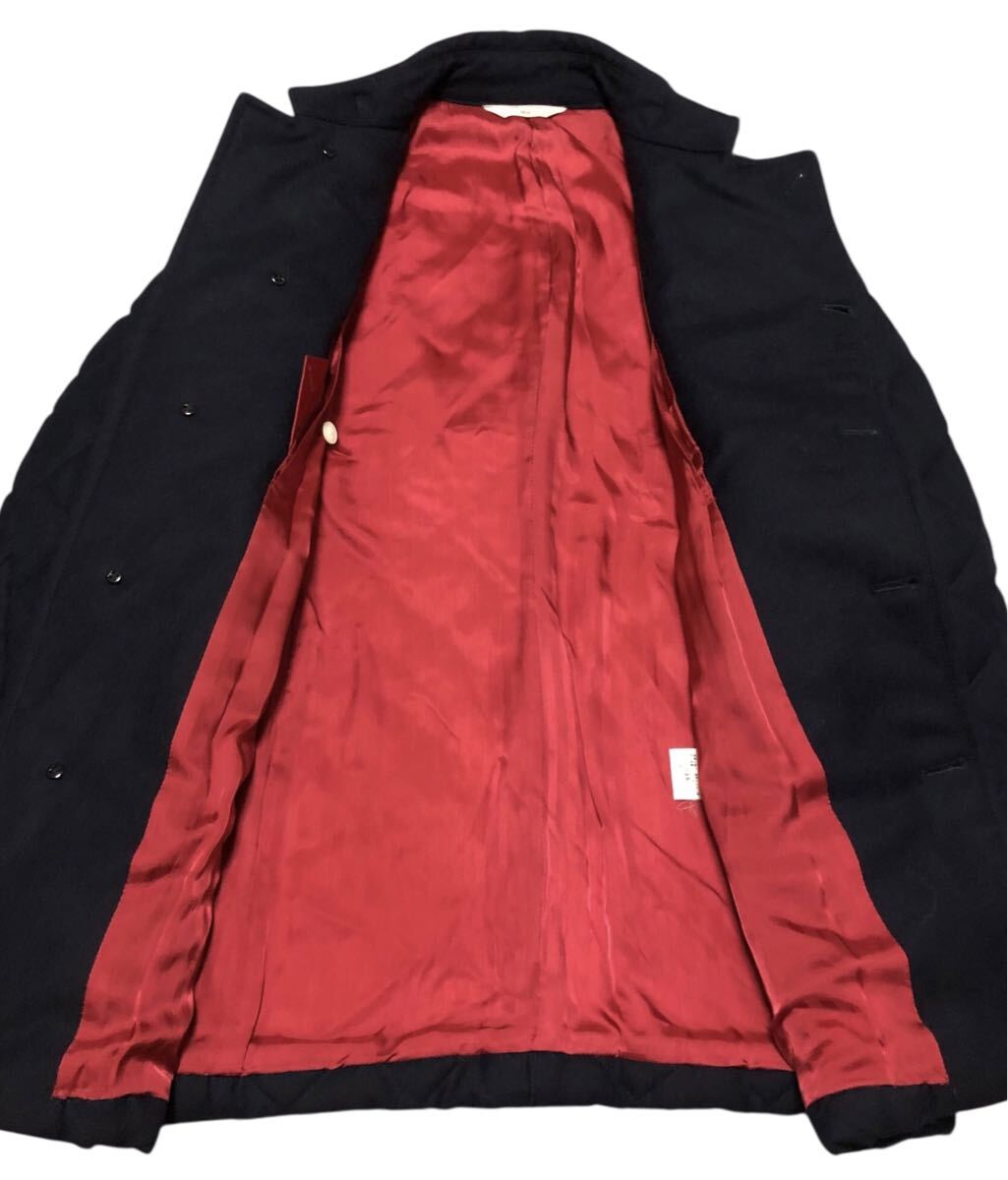 ■EDIFICE エディフィス■ダイヤキルティング 中綿入り ウール ジャケット ハーフコート ネイビー 38_画像5