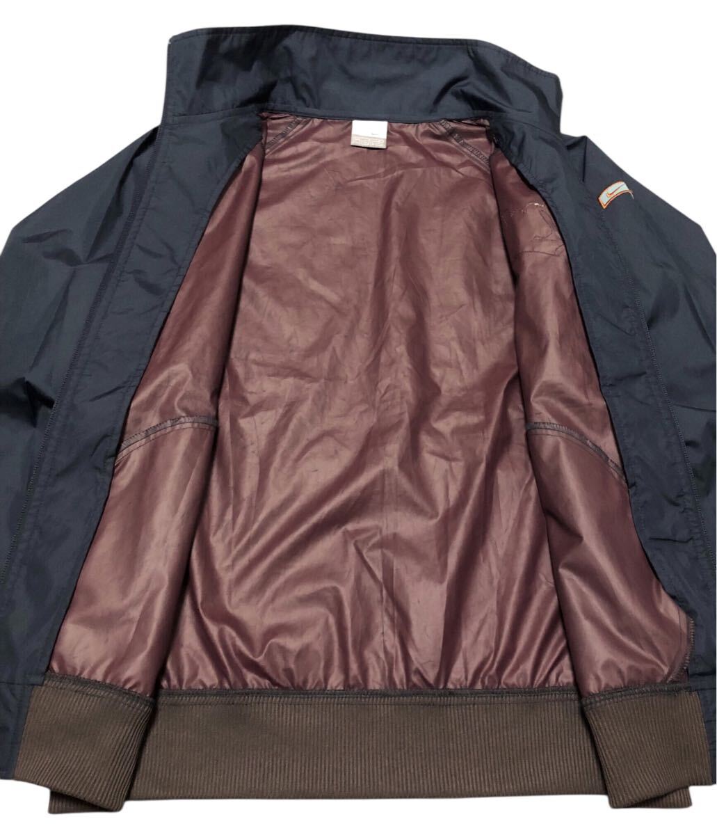 ■NIKE ナイキ■00's ロゴワッペン スウッシュ刺繍 フルジップ ナイロンジャケット ネイビー M_画像5