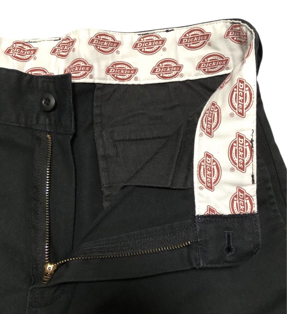■Dickies ディッキーズ■ラベルロゴワッペン ストレッチ ワークパンツ チノパン ブラック M_画像5
