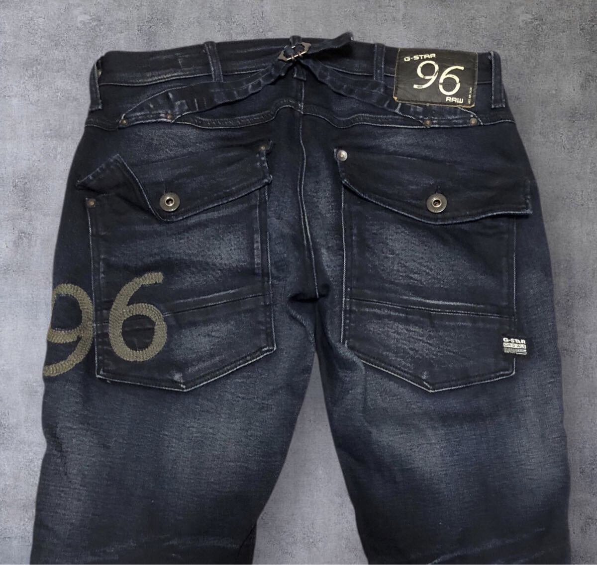 ■G-STAR RAW ジースター ロゥ■5620 HERITAGE DNBRO TAPERED WMN 96刺繍 色落ち加工 ストレッチ デニム ジーンズ W27L30_画像1