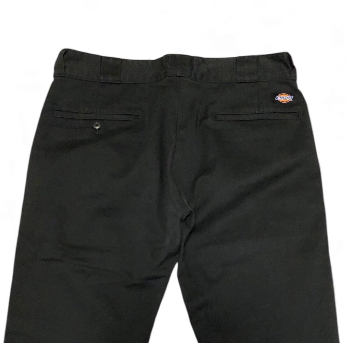 ■Dickies ディッキーズ■ラベルロゴワッペン ストレッチ ワークパンツ チノパン ブラック M_画像1