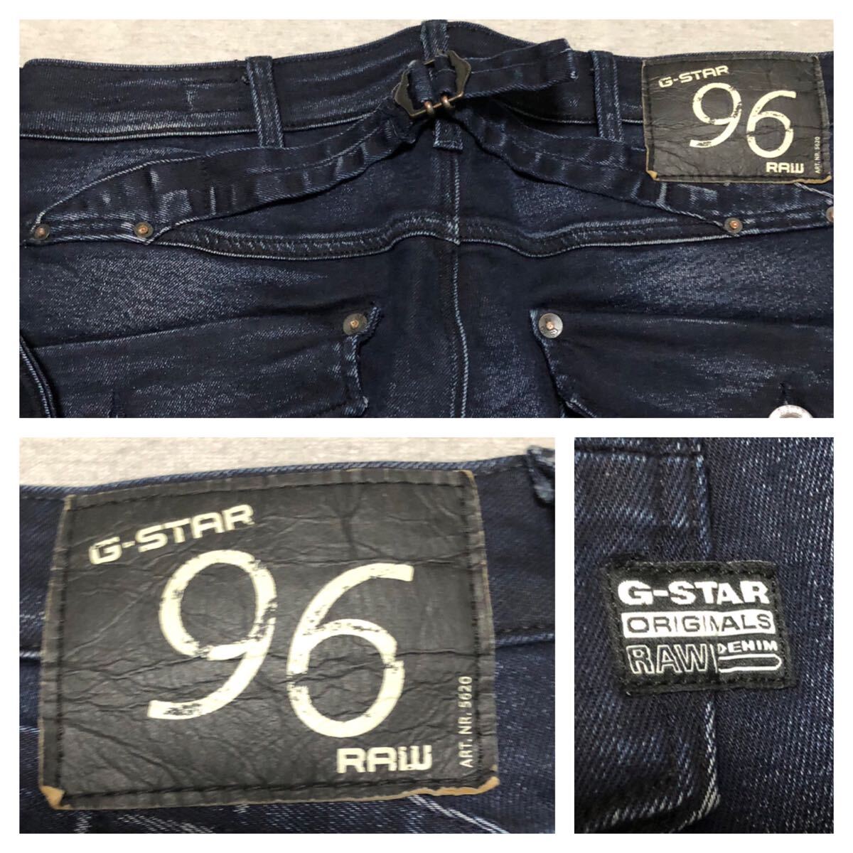 ■G-STAR RAW ジースター ロゥ■5620 HERITAGE DNBRO TAPERED WMN 96刺繍 色落ち加工 ストレッチ デニム ジーンズ W27L30_画像7