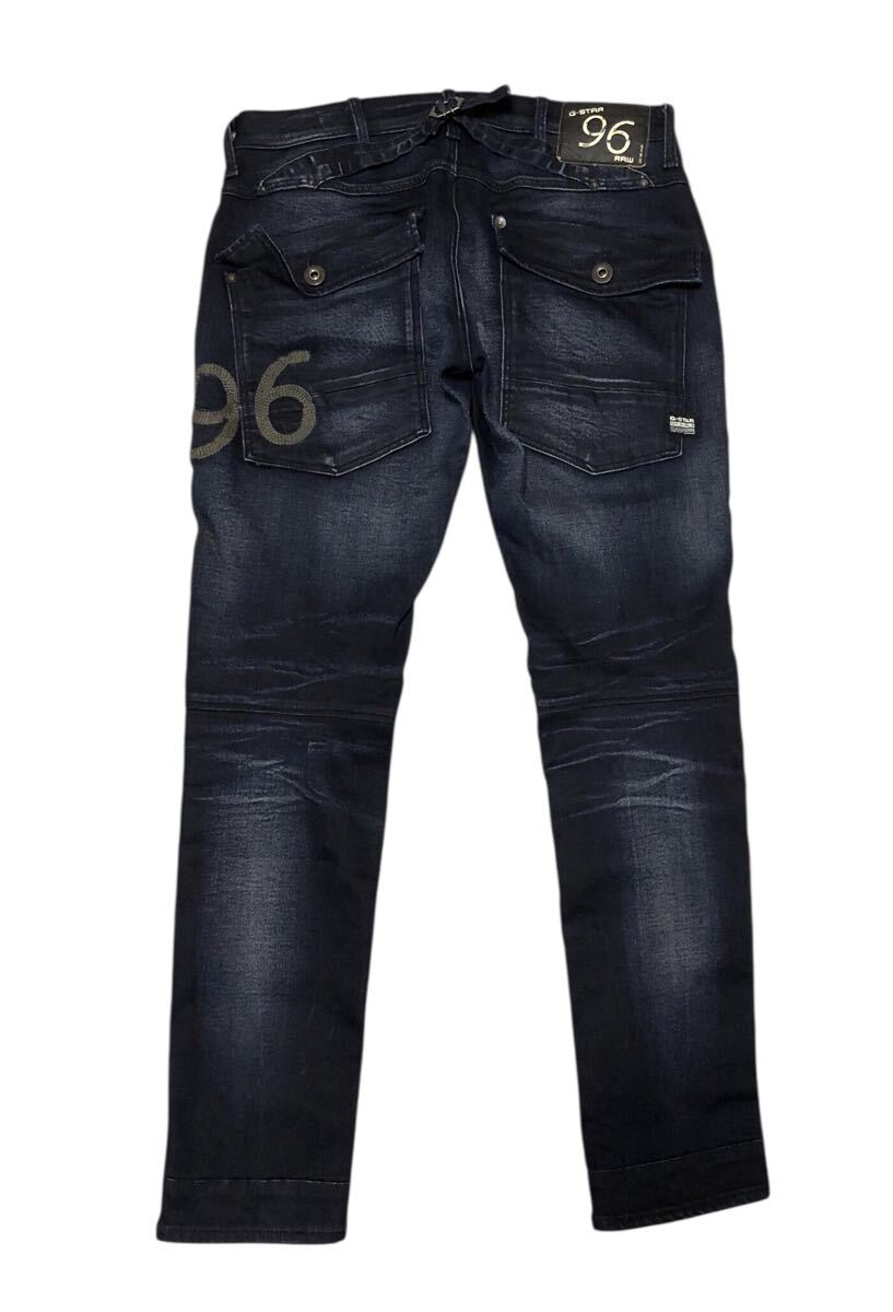 ■G-STAR RAW ジースター ロゥ■5620 HERITAGE DNBRO TAPERED WMN 96刺繍 色落ち加工 ストレッチ デニム ジーンズ W27L30_画像4