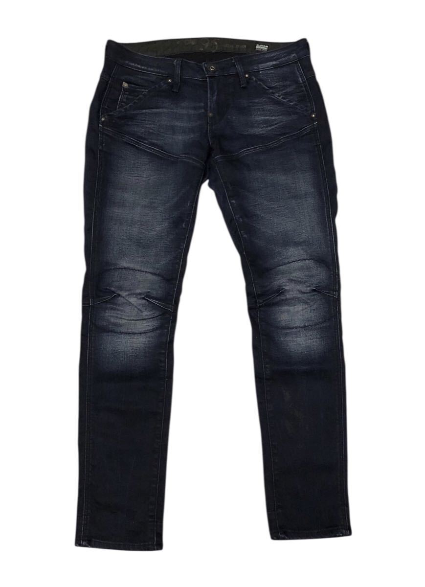 ■G-STAR RAW ジースター ロゥ■5620 HERITAGE DNBRO TAPERED WMN 96刺繍 色落ち加工 ストレッチ デニム ジーンズ W27L30_画像3