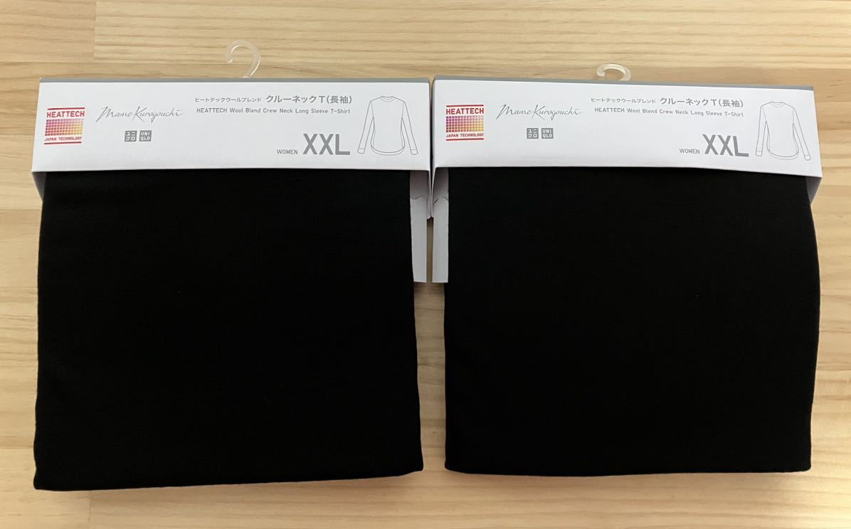 【2枚】新品　ユニクロ　マメ　ヒートテックウールブレンドクルーネックT XXL_画像2