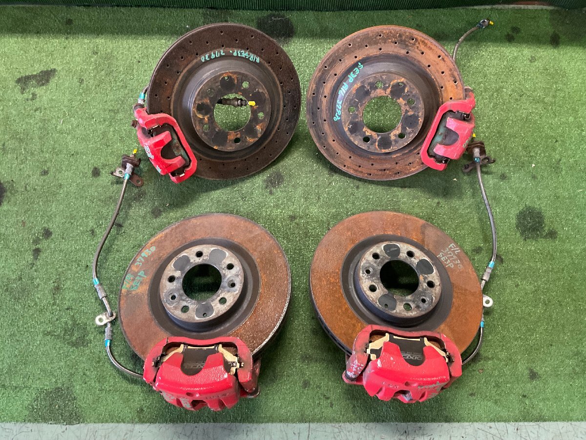 2012年 RX-8 SE3P 後期 SPIRIT R 純正 キャリパー ローター1台分 メッシュブレーキホース リア社外ローター Fキャリパー 37930 YB1005_画像1