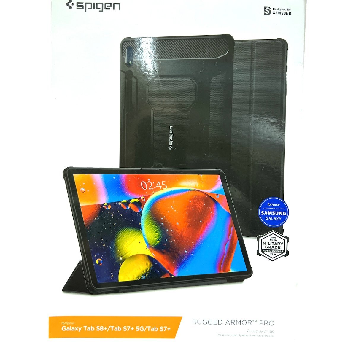 【売り尽くし セール 激安】spigen ギャラクシー galaxyTabS8+ TabS7+5G TabS7+ タブレットケース ペン収納可 KJ293_画像1