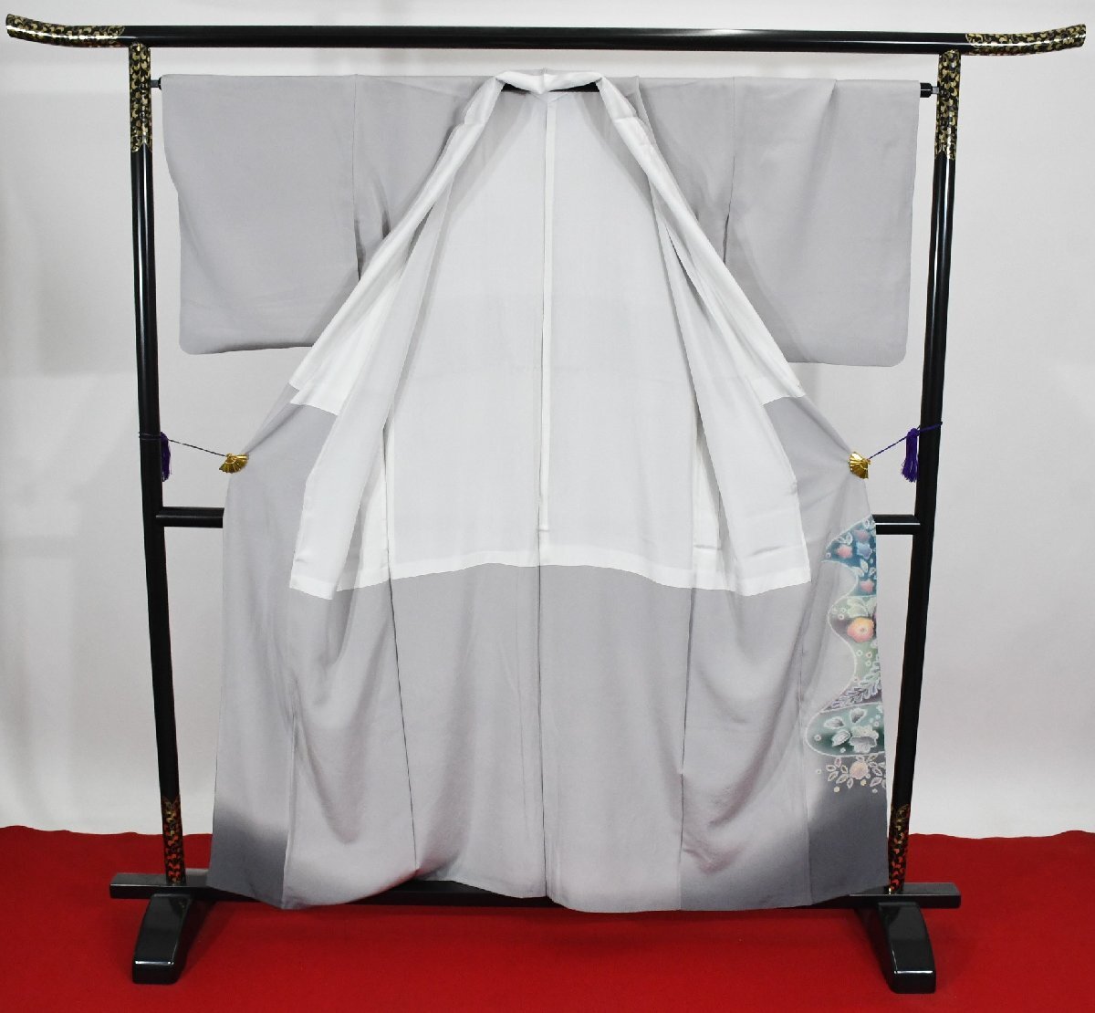 色留袖 結婚式 辻が花 花 金彩 染 絞り 正絹 絹 ちりめん 縮緬 泰常 作家 リメイク素材 身丈150cm 裄丈66.5cm ★着物 ｔ-2373 桜庭呉服店_画像10