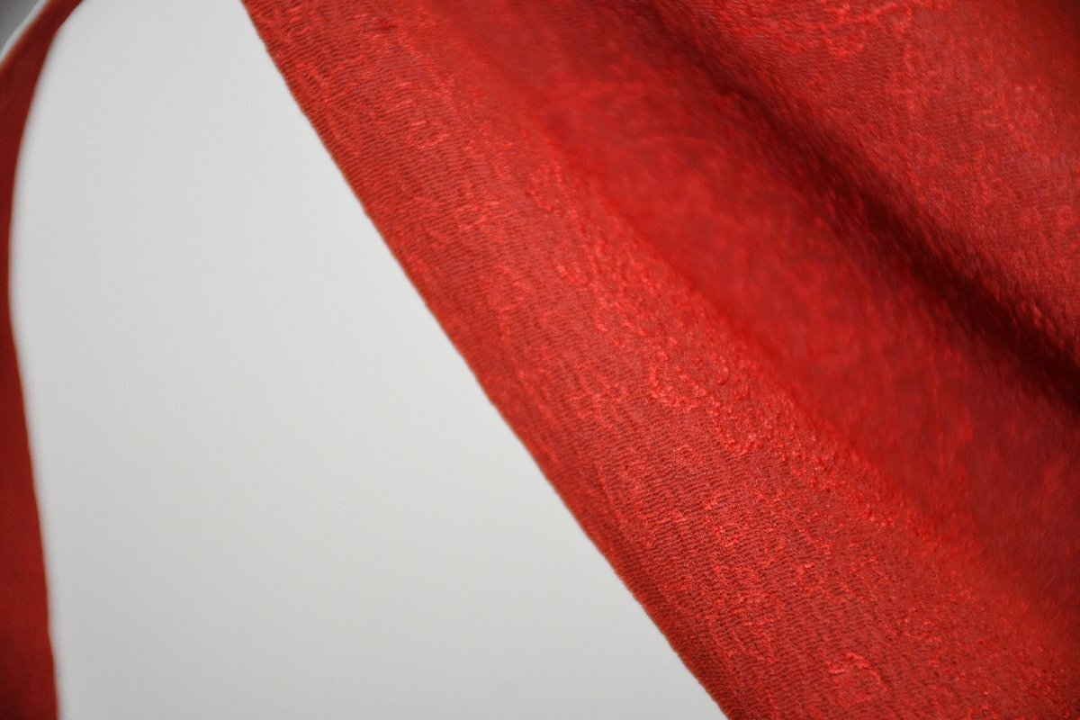 色無地 ますいわ屋 パーティー 柘榴色 赤 鏡文様 披露宴 お茶会 身丈151cm 裄丈65cm ★着物 ia-1218 桜庭呉服店_画像6