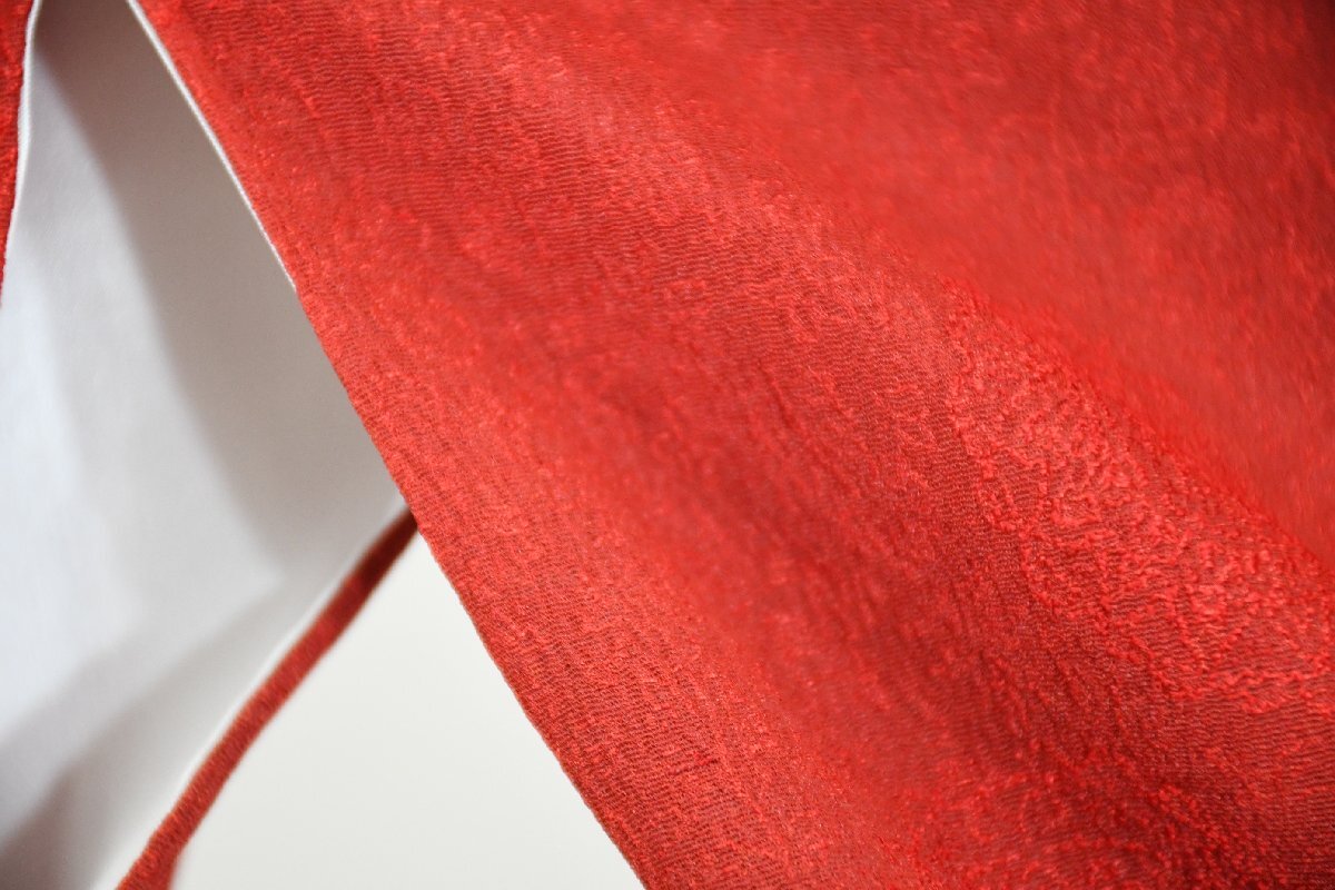 色無地 ますいわ屋 パーティー 柘榴色 赤 鏡文様 披露宴 お茶会 身丈151cm 裄丈65cm ★着物 ia-1218 桜庭呉服店_画像5