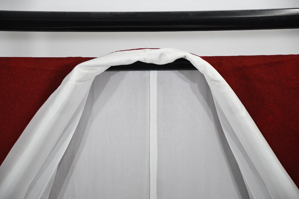 色無地 ますいわ屋 パーティー 柘榴色 赤 鏡文様 披露宴 お茶会 身丈151cm 裄丈65cm ★着物 ia-1218 桜庭呉服店_画像10