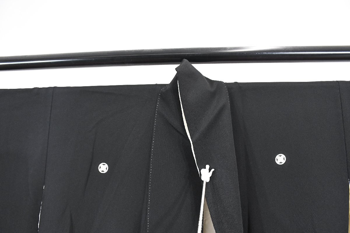 黒留袖 結婚式 金彩 扇 扇子 老松 身丈158cm 裄丈67cm ★着物 e-1447 桜庭呉服店_画像9