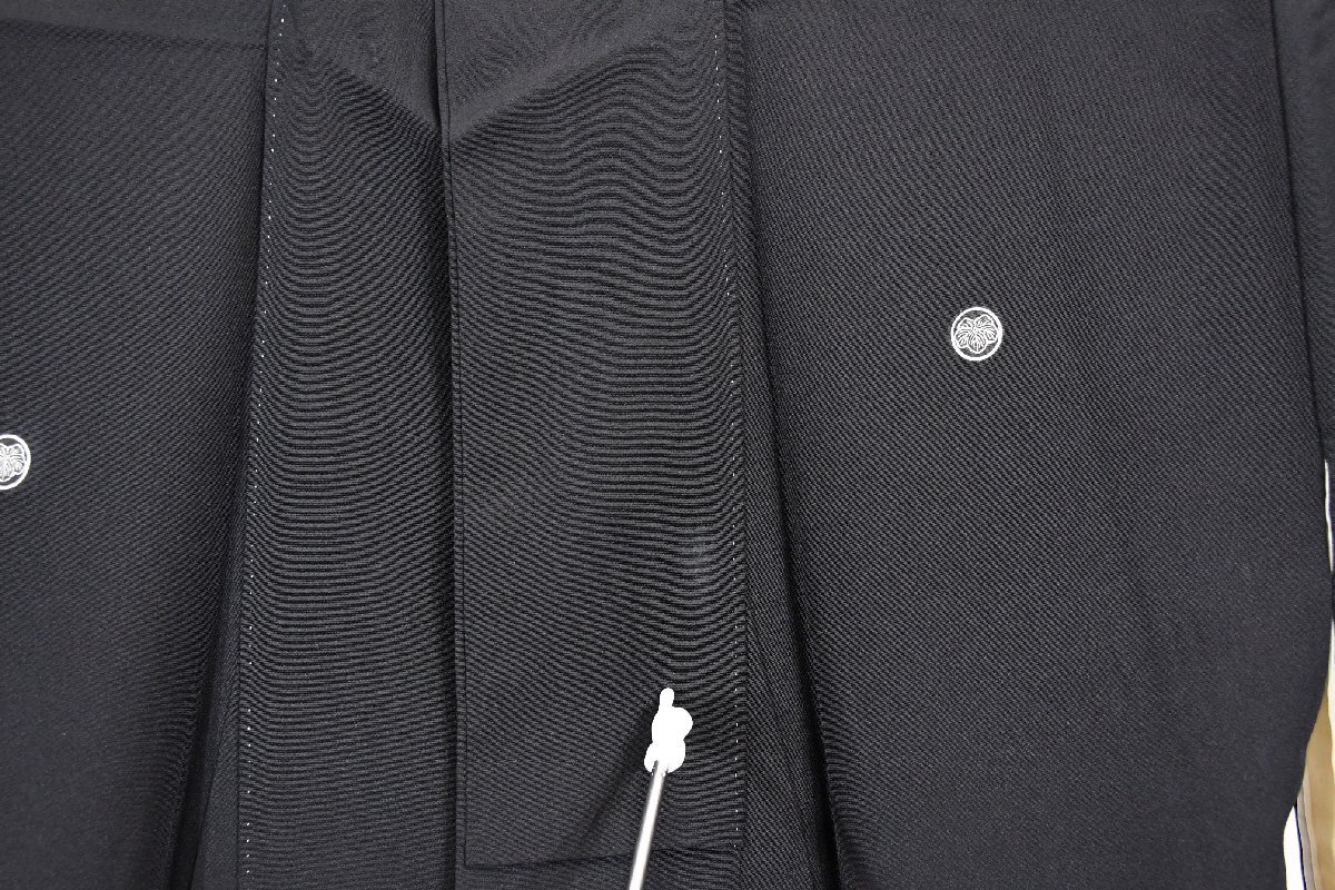 黒留袖 結婚式 白 草文様 身丈152cm 裄丈63cm ★着物 e-1462 桜庭呉服店_画像7