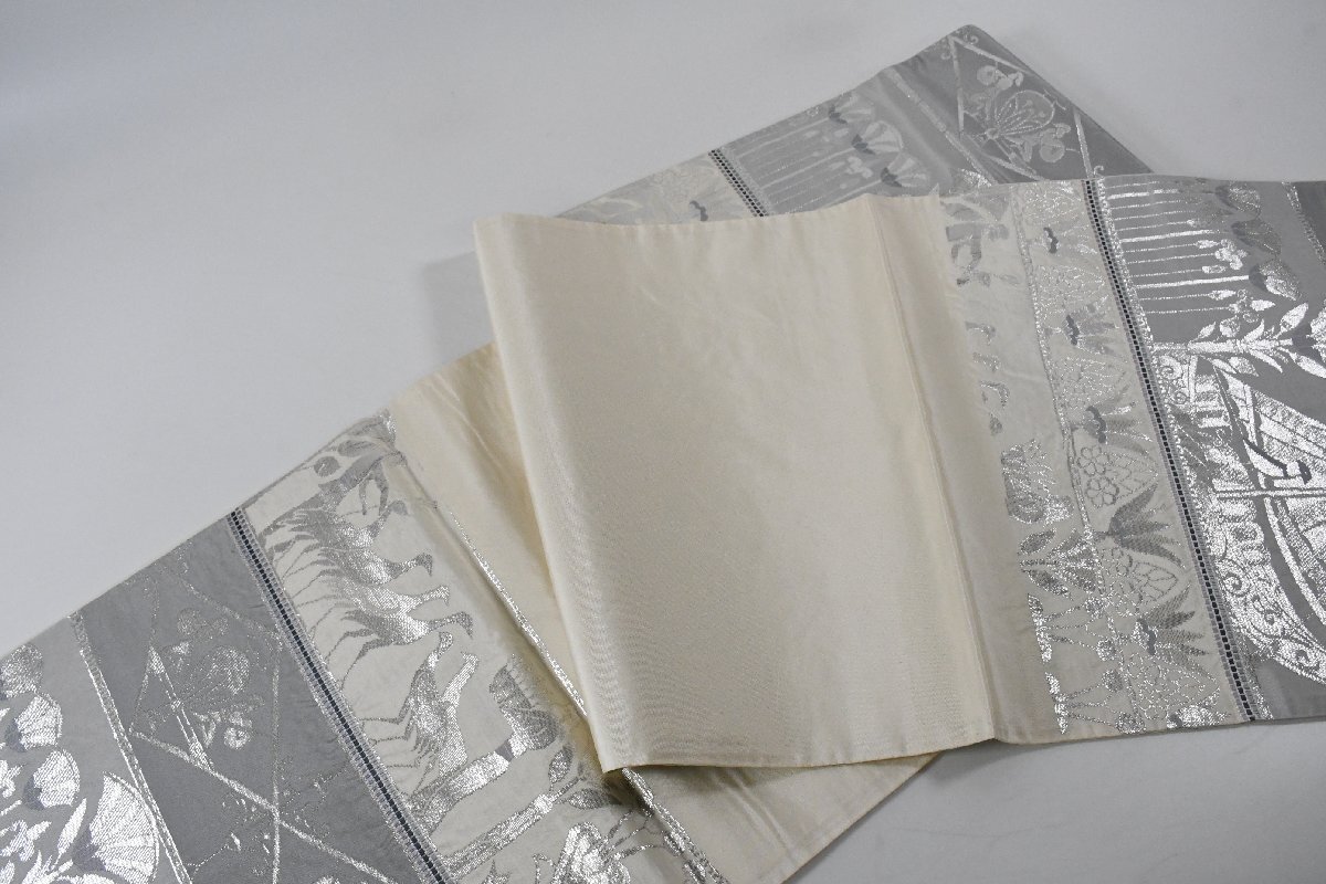 袋帯 六通柄 エジプト文様 人物文様 船 帯丈438cm ★着物屋 ne-16544 桜庭呉服店_画像7