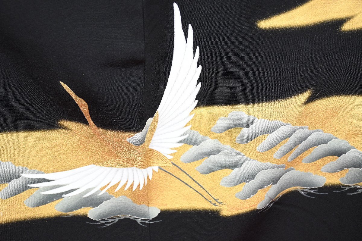 色留袖 結婚式 舞鶴 金彩 段々松 老松 身丈160cm 裄丈66.5cm ★着物 e-1458 桜庭呉服店_画像6