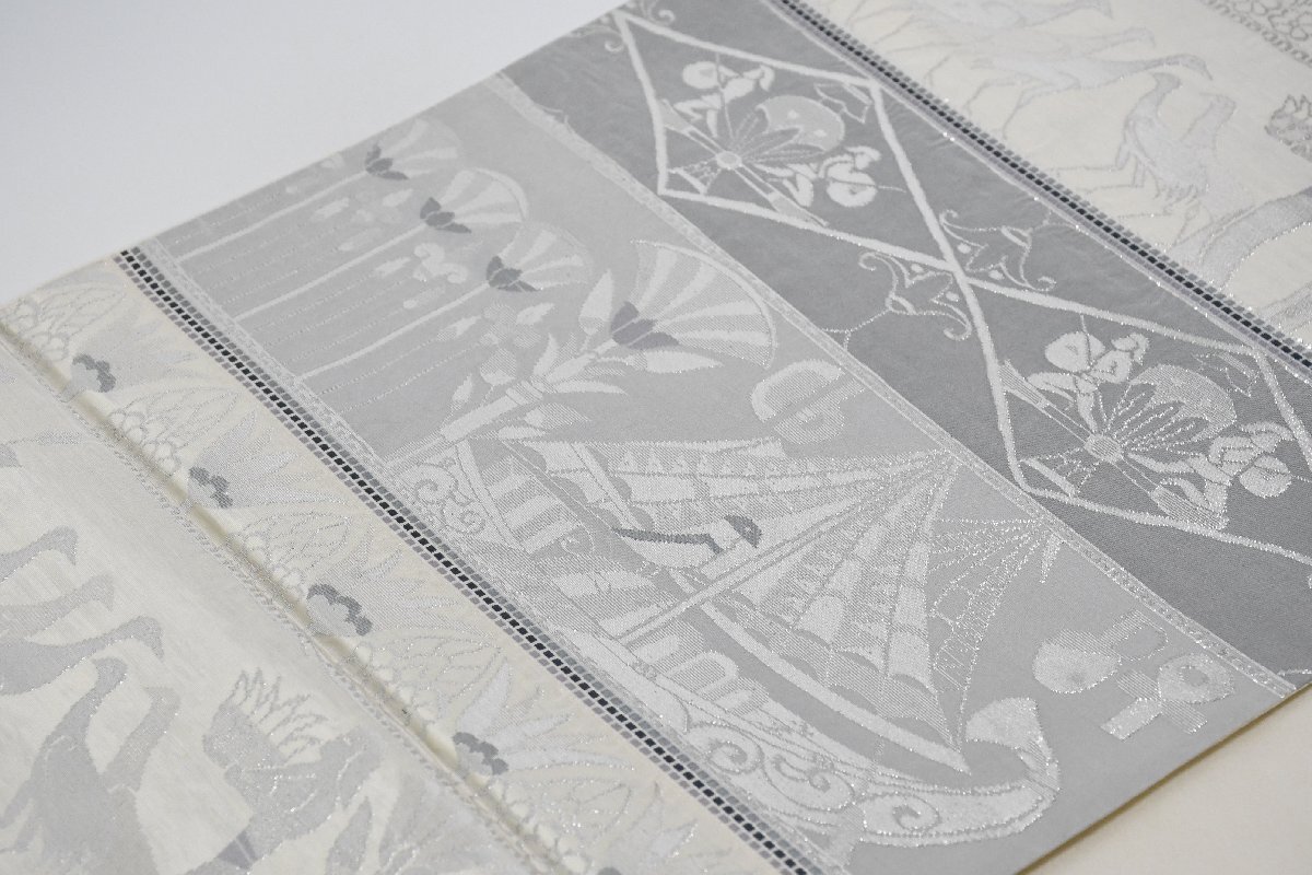 袋帯 六通柄 エジプト文様 人物文様 船 帯丈438cm ★着物屋 ne-16544 桜庭呉服店_画像10