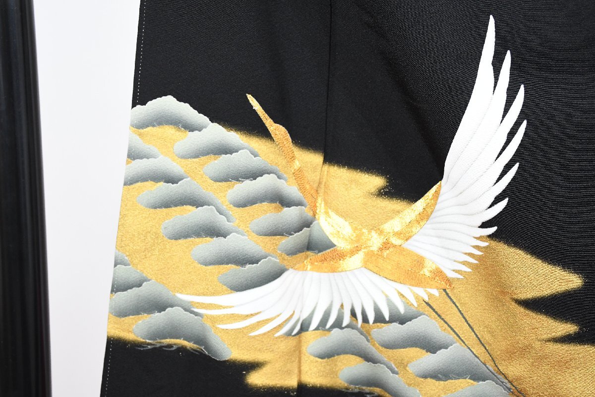 色留袖 結婚式 舞鶴 金彩 段々松 老松 身丈160cm 裄丈66.5cm ★着物 e-1458 桜庭呉服店_画像3