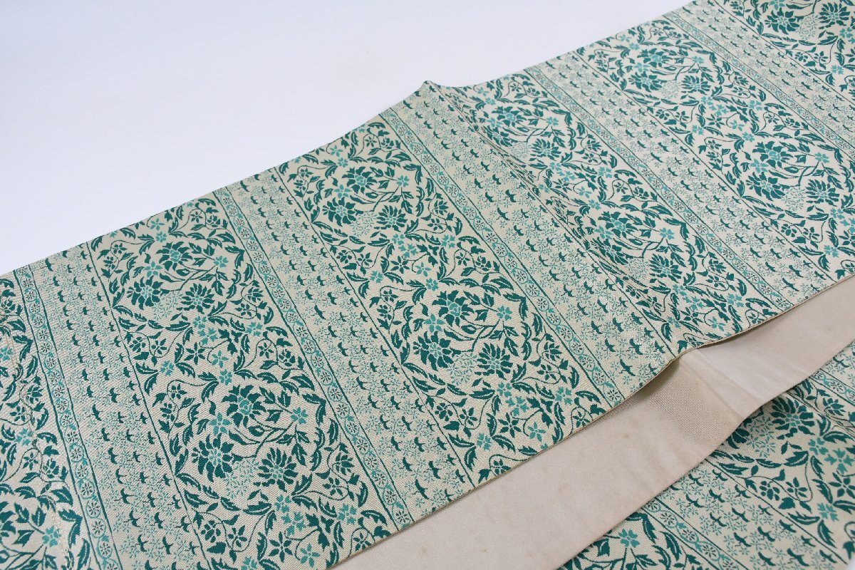 袋名古屋帯 唐花文様 全通柄 帯丈352cm ★着物屋 ne-16595 桜庭呉服店_画像8