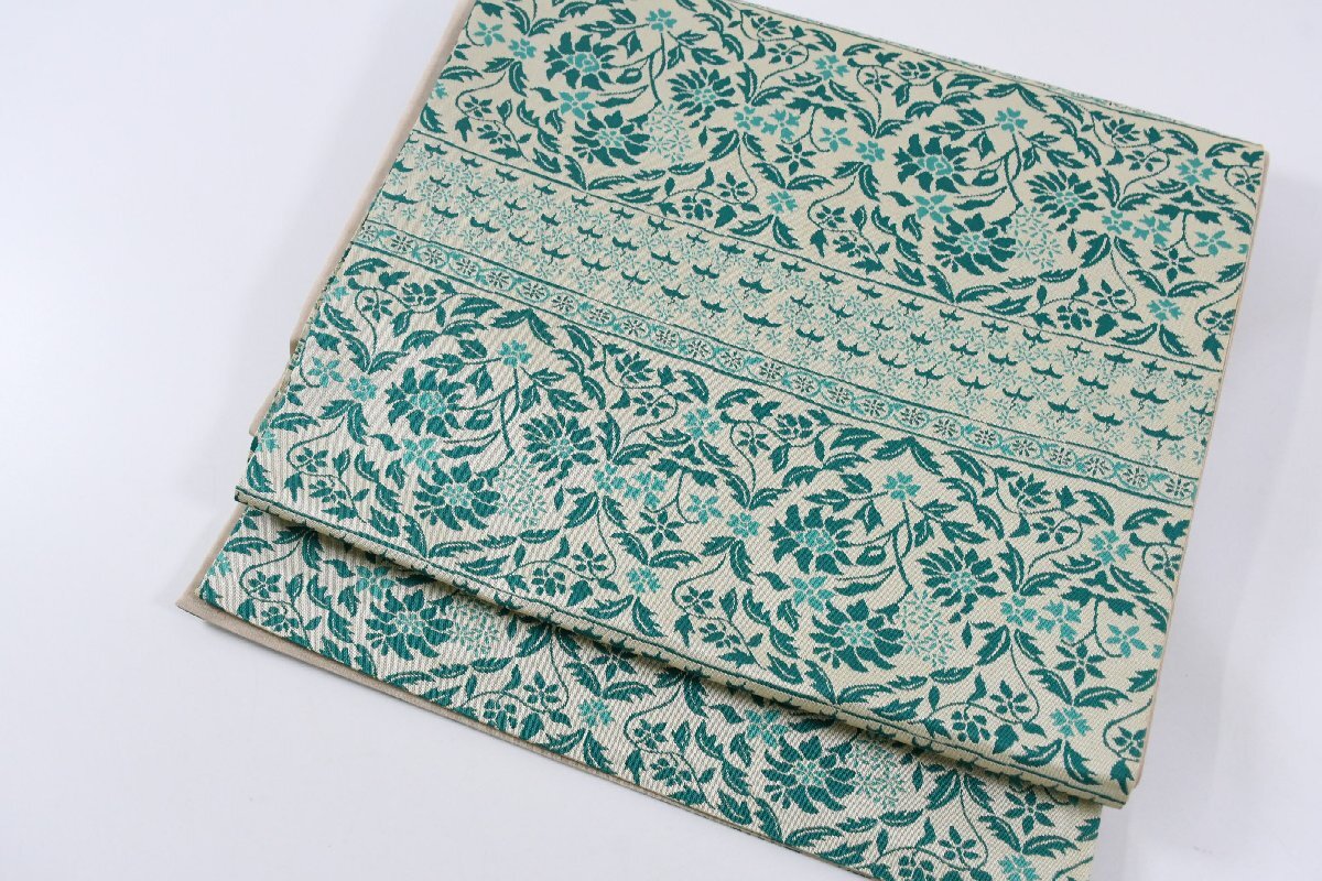 袋名古屋帯 唐花文様 全通柄 帯丈352cm ★着物屋 ne-16595 桜庭呉服店_画像6