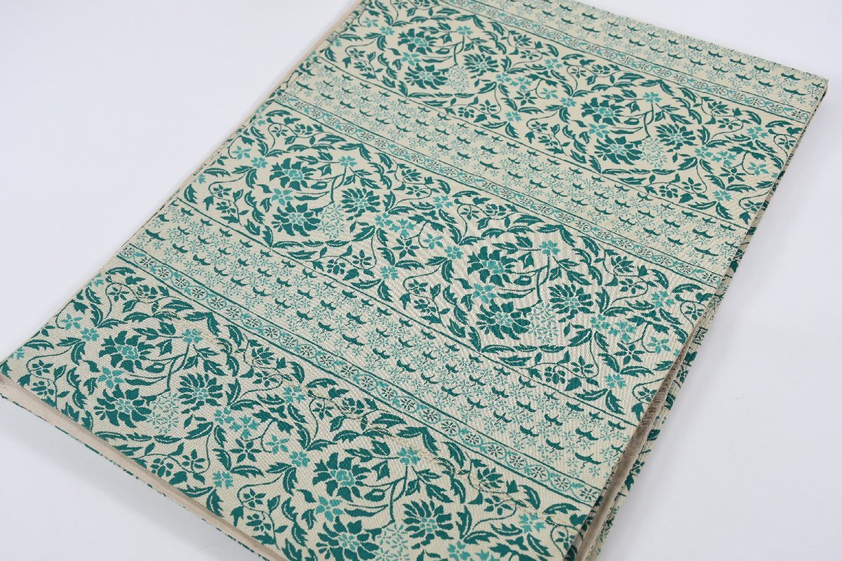 袋名古屋帯 唐花文様 全通柄 帯丈352cm ★着物屋 ne-16595 桜庭呉服店_画像1