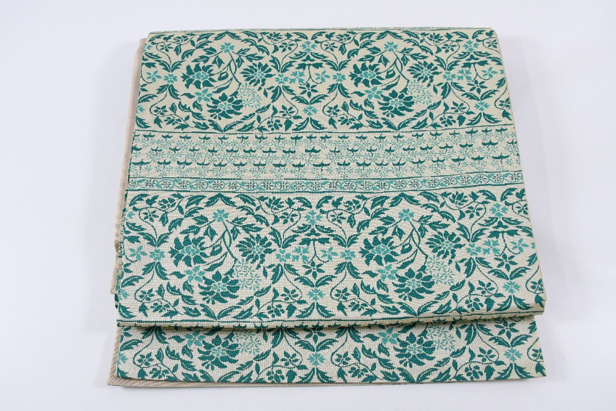 袋名古屋帯 唐花文様 全通柄 帯丈352cm ★着物屋 ne-16595 桜庭呉服店_画像5