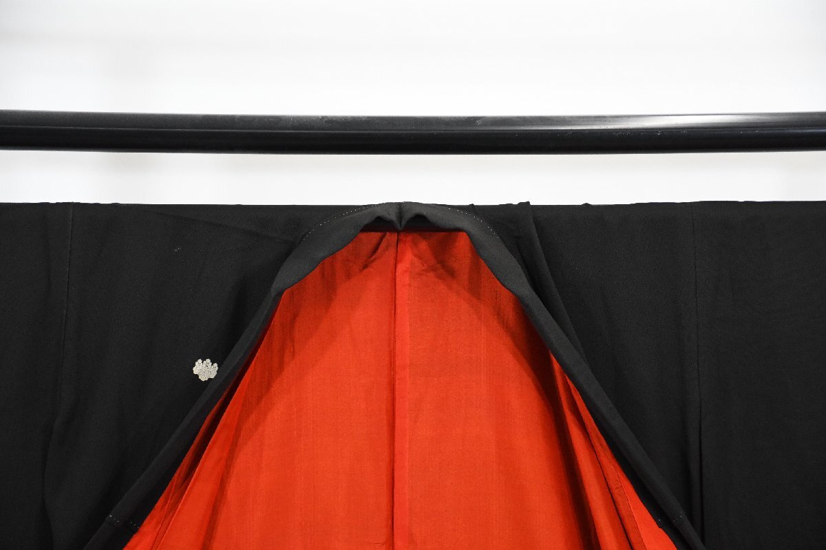 黒留袖 結婚式 アンティーク 松竹梅 ちりめん 身丈１５４cm 裄丈６４cm ★着物 e-１４９９ 桜庭呉服店_画像9