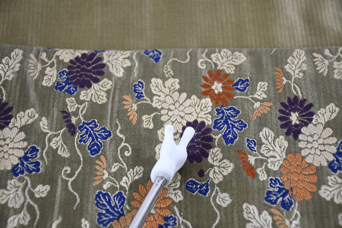 名古屋帯 アンティーク 花 帯丈358cm ★着物屋 ne-16615 桜庭呉服店_画像8