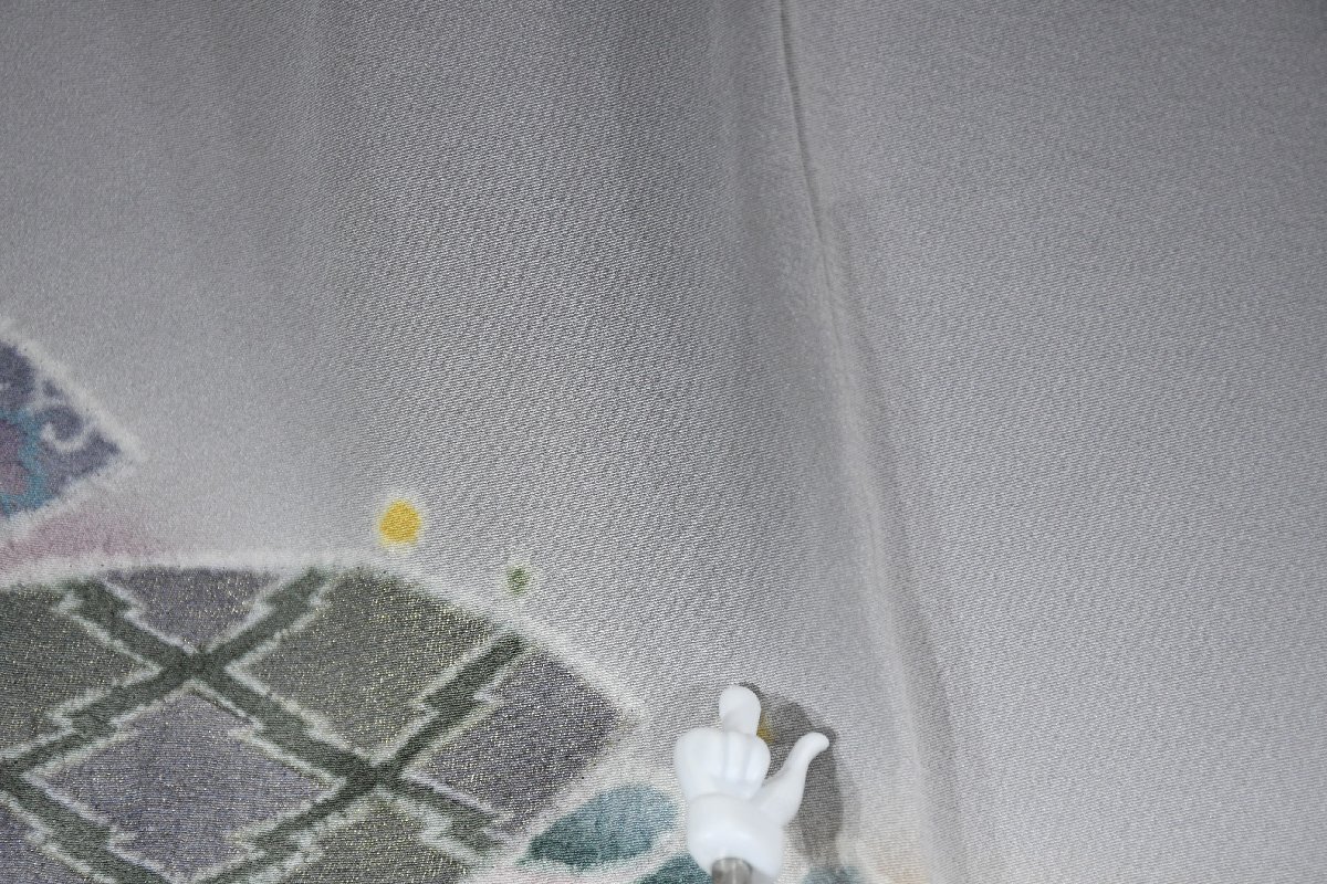 色留袖 結婚式 辻が花 花 金彩 染 絞り 正絹 絹 ちりめん 縮緬 泰常 作家 リメイク素材 身丈150cm 裄丈66.5cm ★着物 ｔ-2373 桜庭呉服店_画像7