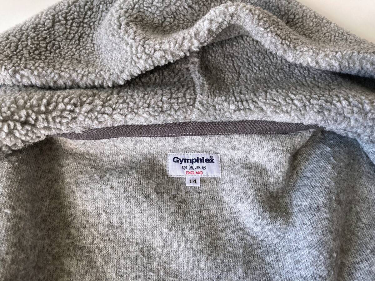 送料無料 Gymphlex ジムフレックス 人気のボアベスト 14 首元まであったかフード付きダブルジッパー 美品 グレー bshoporcivaldantonbeams_画像7