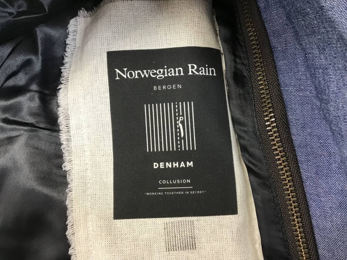 着用少なめ DENHAM × Norwegian Rain レインコート マウンテン パーカー M ブルー 青 メンズ コート デンハム ノルウィージャン レイン_画像6