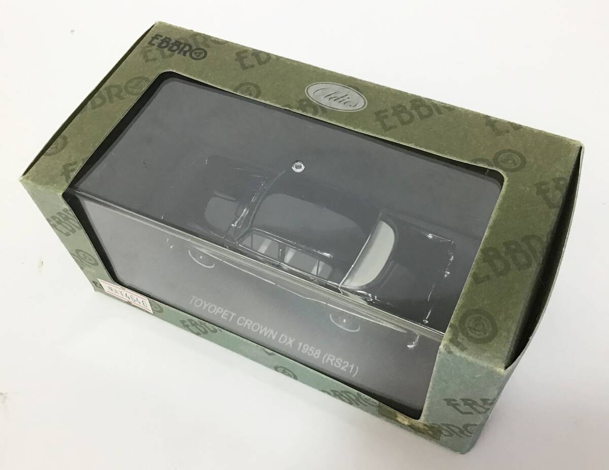 未使用 EBBRO 1/43 トヨペット クラウン デラックス 1958 RS21 ブラック/黒 44350 TOYOPET CROWN DX エブロ ケース ミニカー 自動車_画像2