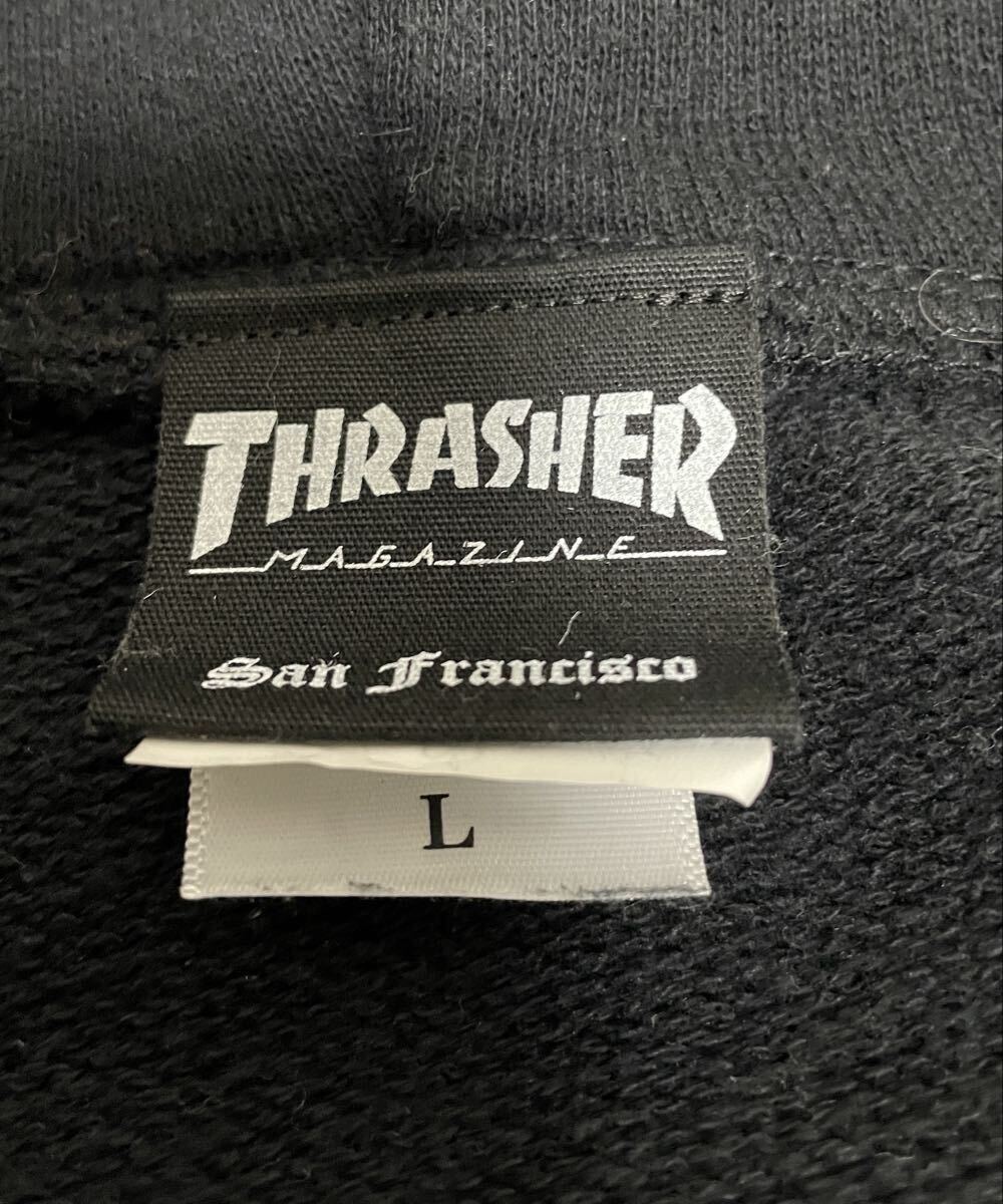 スラッシャー ジップアップ パーカー 黒 L ブラック ジップアップパーカー サイズL ラージ スケボー スケーター 西海岸 _画像3