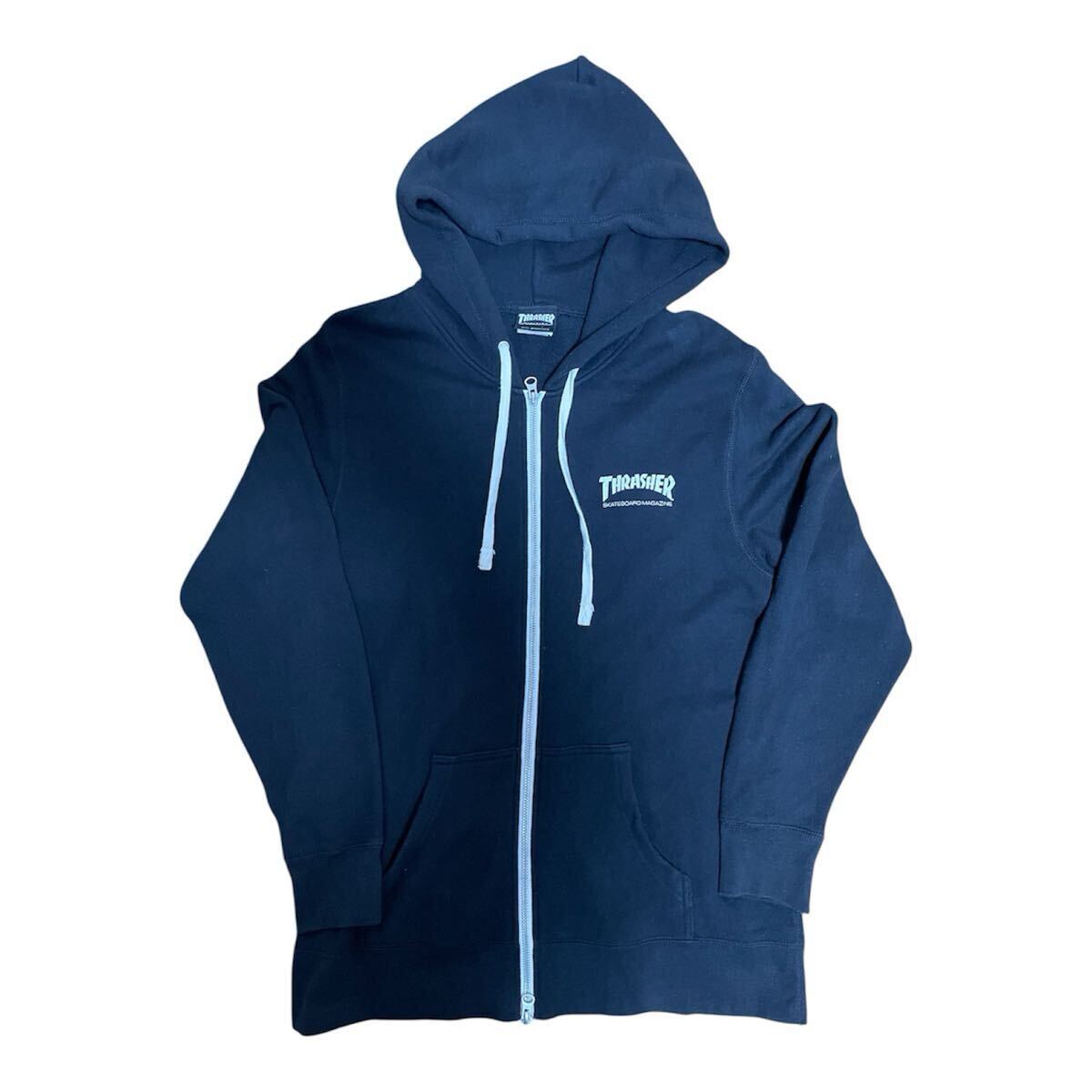 スラッシャー ジップアップ パーカー 黒 L ブラック ジップアップパーカー サイズL ラージ スケボー スケーター 西海岸 _画像1