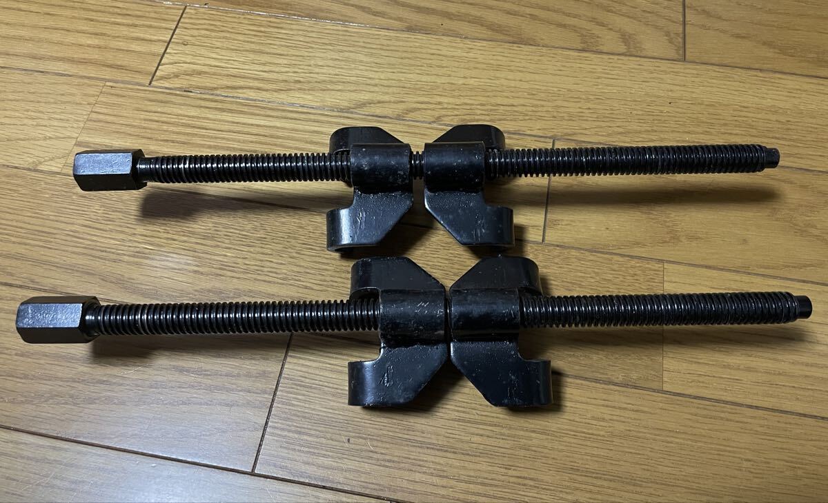 スプリング コンプレッサー 2本 4爪 380mm 車高調 ダウンサス スプリング交換 バネ交換 DIY 整備 足回り ローダウン_画像3