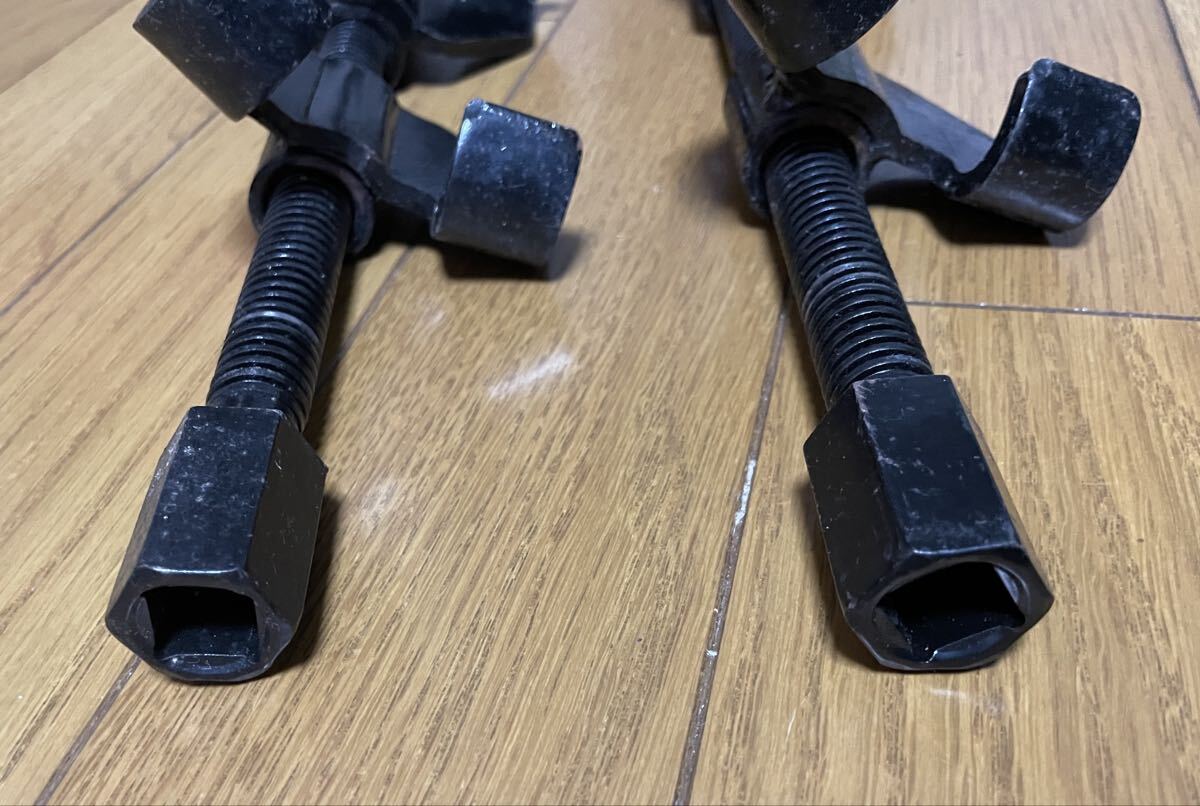 スプリング コンプレッサー 2本 4爪 380mm 車高調 ダウンサス スプリング交換 バネ交換 DIY 整備 足回り ローダウン_画像4