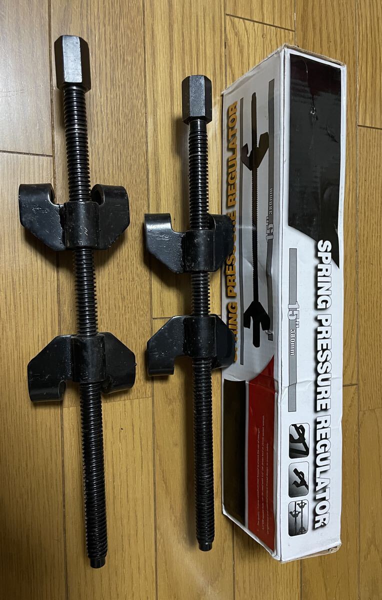 スプリング コンプレッサー 2本 4爪 380mm 車高調 ダウンサス スプリング交換 バネ交換 DIY 整備 足回り ローダウン_画像1