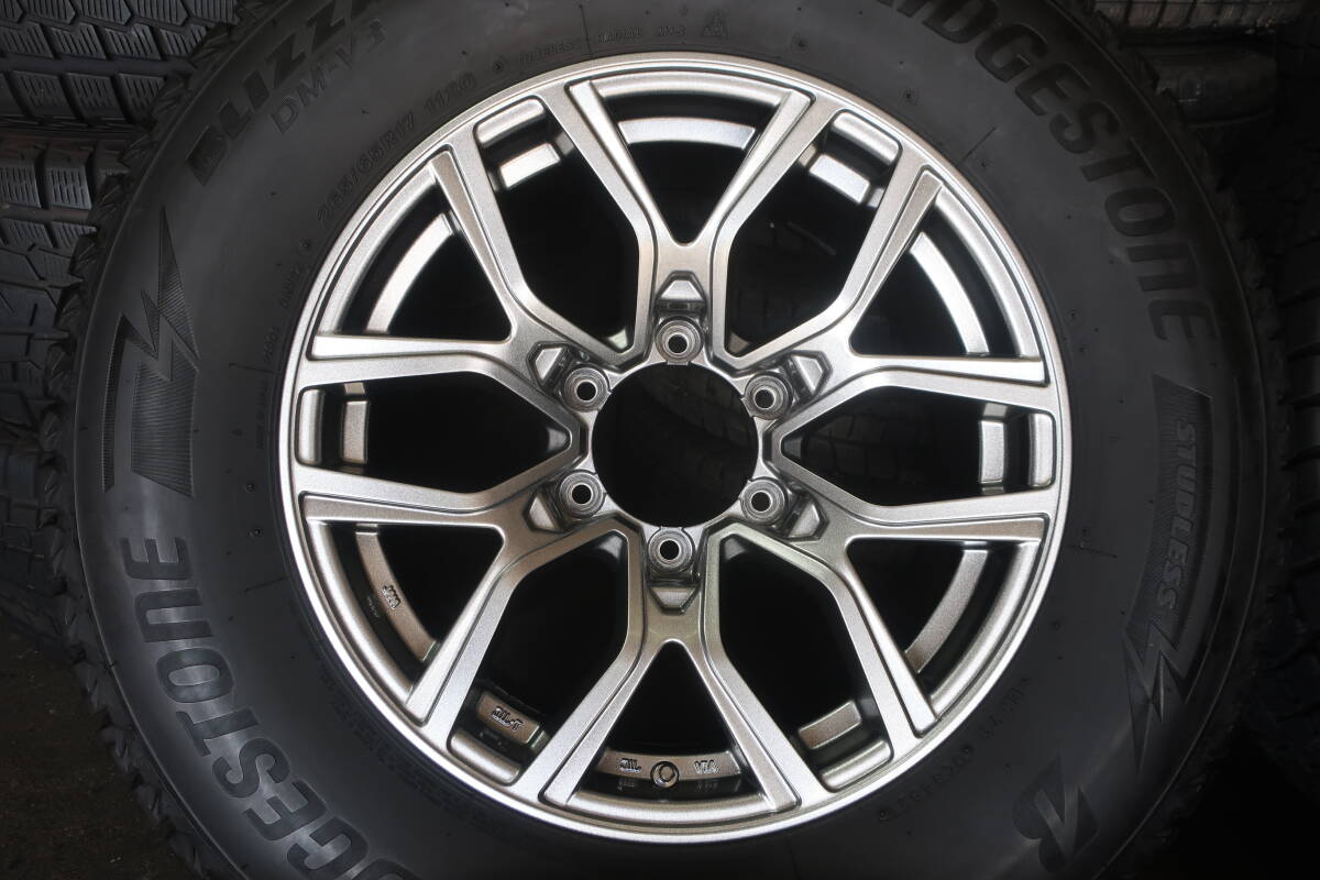 雪道安心 国産スタッドレス ブリヂストン DM-V3 265/65R17 バリ溝 キレイ品 KAZERA H301 プラド ハイラックス 室内保管品 手渡しOK 冬用_画像2