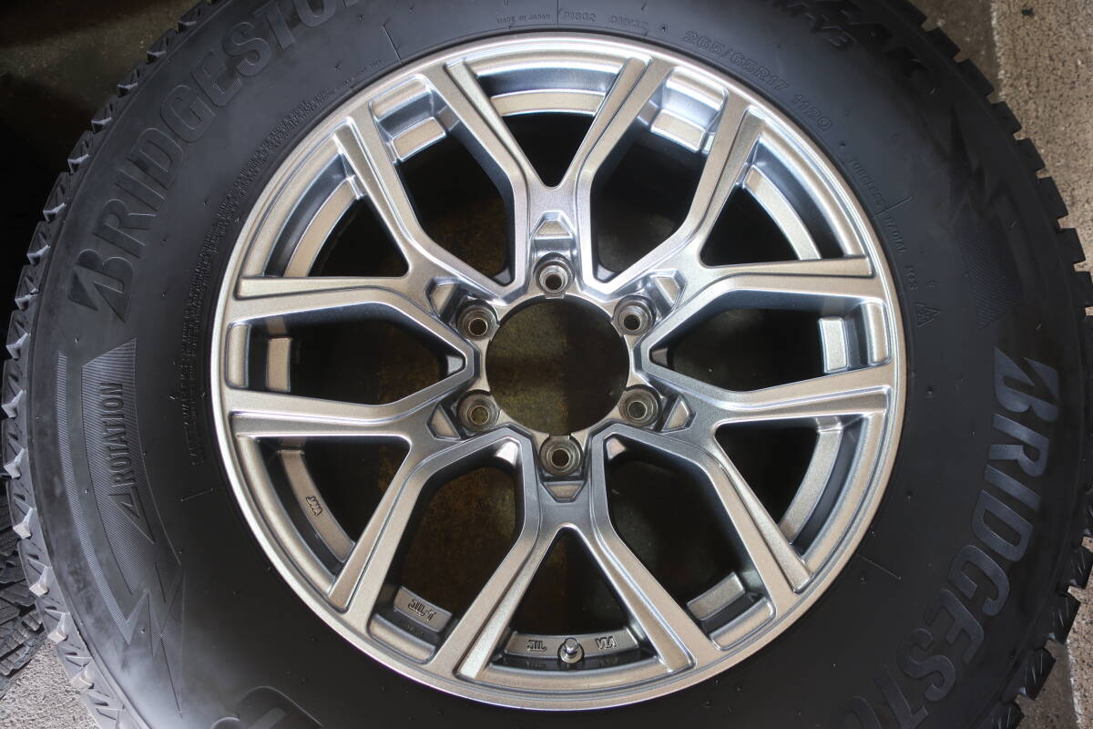 雪道安心 国産スタッドレス ブリヂストン DM-V3 265/65R17 バリ溝 キレイ品 KAZERA H301 プラド ハイラックス 室内保管品 手渡しOK 冬用_画像5