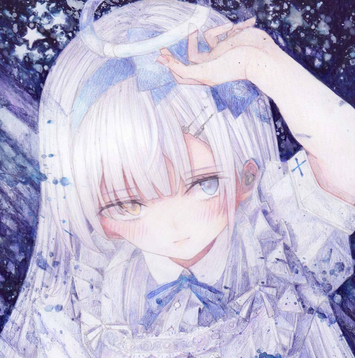 *A4 оригинал ручные иллюстрации * цветные карандаши + акварельная живопись [ ангел похоже ]