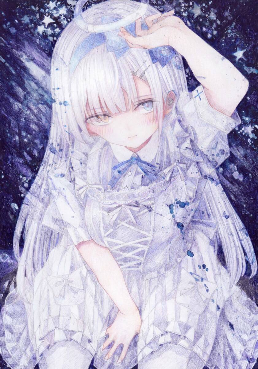 *A4 оригинал ручные иллюстрации * цветные карандаши + акварельная живопись [ ангел похоже ]