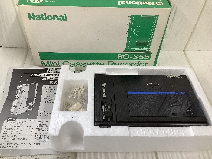 T5 National ナショナル RQ-355 ミニ カセットレコーダー カセットプレーヤー 説明書付き 箱付き_画像1