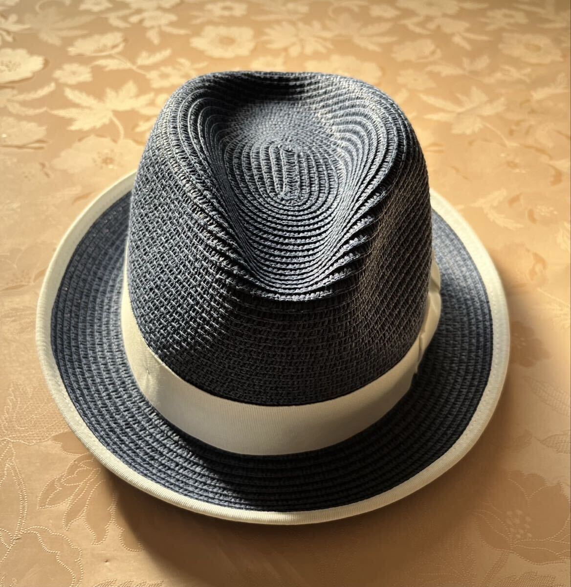 中折れ帽子 マニッシュハット ネイビー_画像1