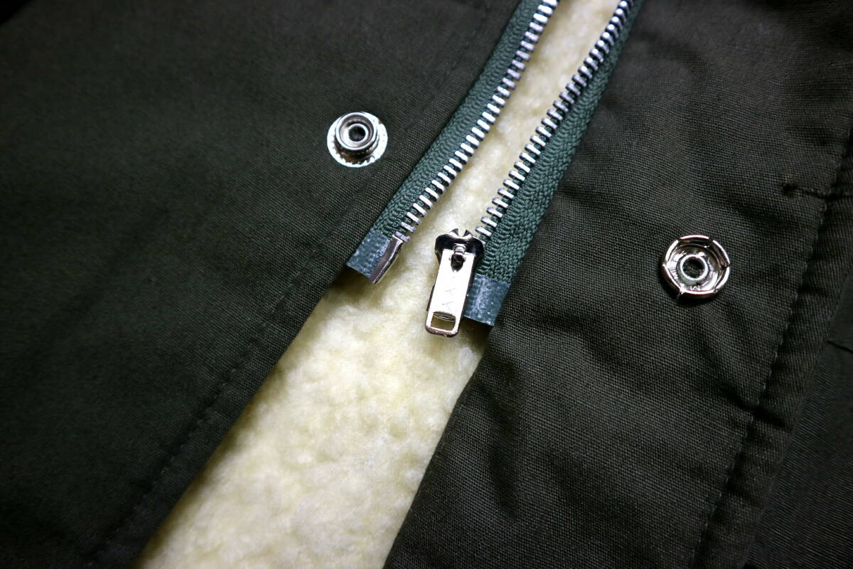 訳あり(会社ロゴ)/暖か!◆80’s 日本製 TOYO TENMA 綿100地 裏ボア&中綿 カストロコート◆Mサイズ相当(表記L:身長166-168センチ位)_画像6