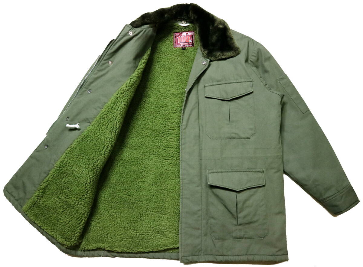 概ね美品/暖か！◆BIGBORN 綿100地 裏ボア＆中綿 防寒服/カストロコート◆Mサイズ相当（表記L：身長169-171センチ位）_画像1