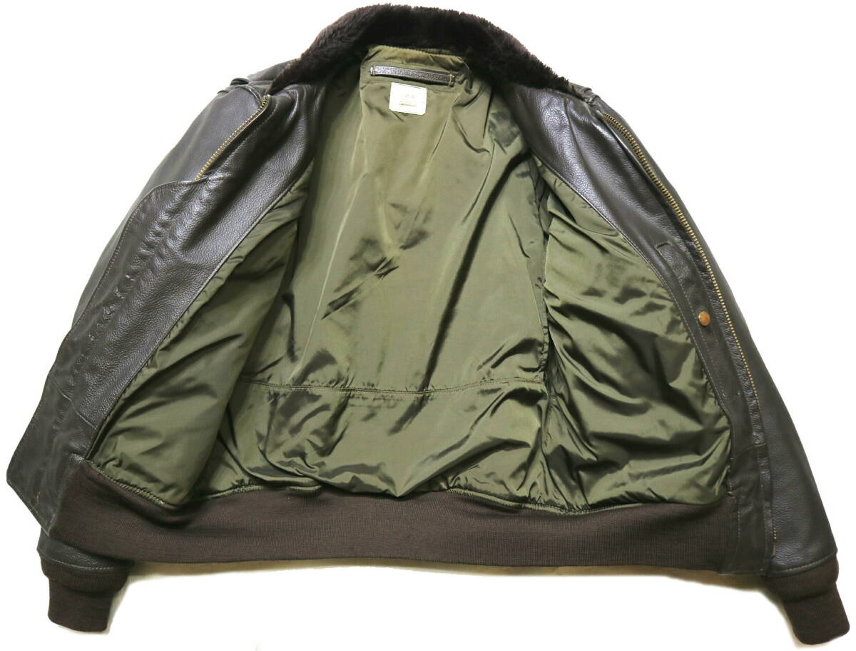 かなり良好/民生品！◆’87年 米軍 BRILL BROS INC製 G-1 レザージャケット◆40（Lサイズ相当：身長176-179センチ位）_画像3