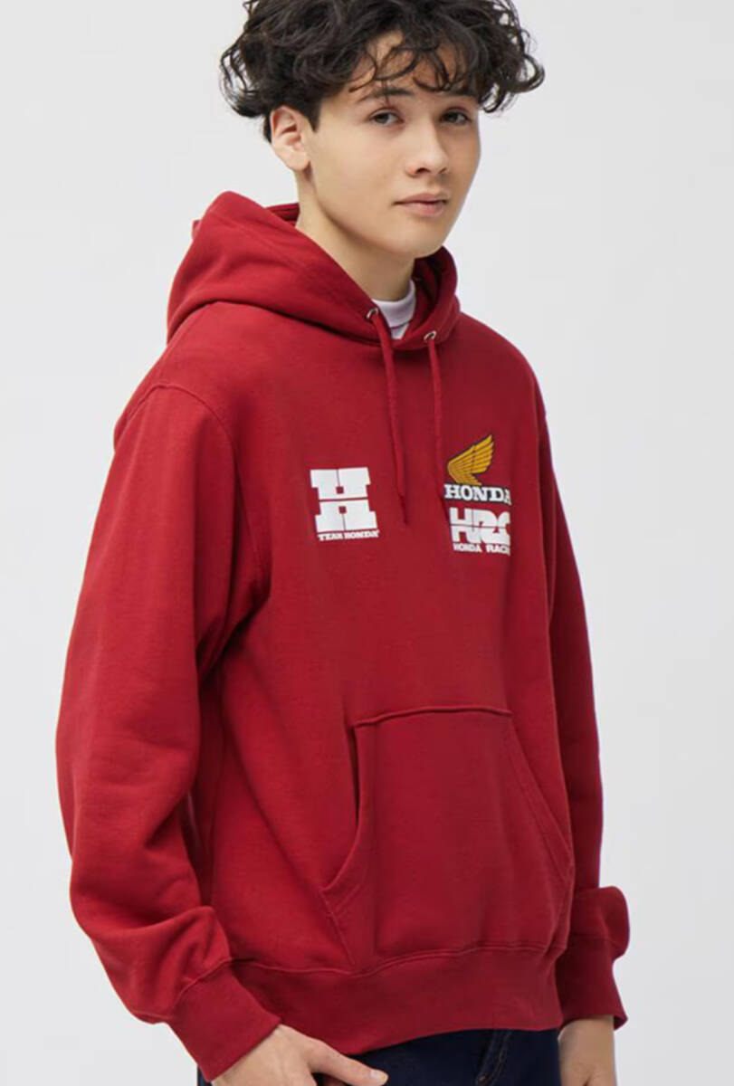 GU(ジーユー) - スウェット プルパーカ Honda ホンダ 赤色 XLサイズ 本田技研工業 HRC ウイング パーカー (タグ付き 未使用品 人気完売品)_画像7