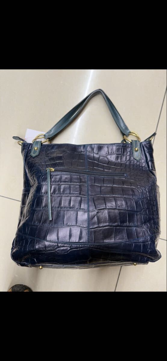 a4 ブランド トートバッグファスナー付き ビジネスバッグ 日本製 通勤バッグ 軽量 LIME L1944 ネイビークロコダイル本革_画像1