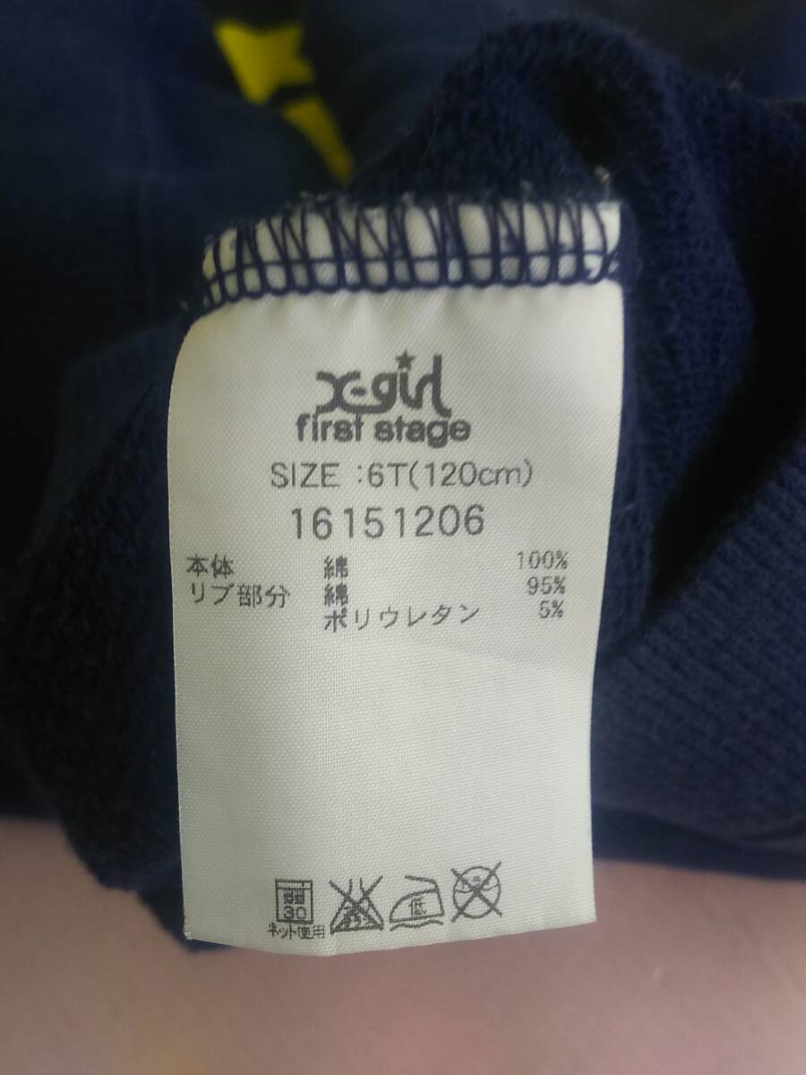 C7755-171♪【60】X-Girl First Stage キッズスウェット 6T120cm_画像3