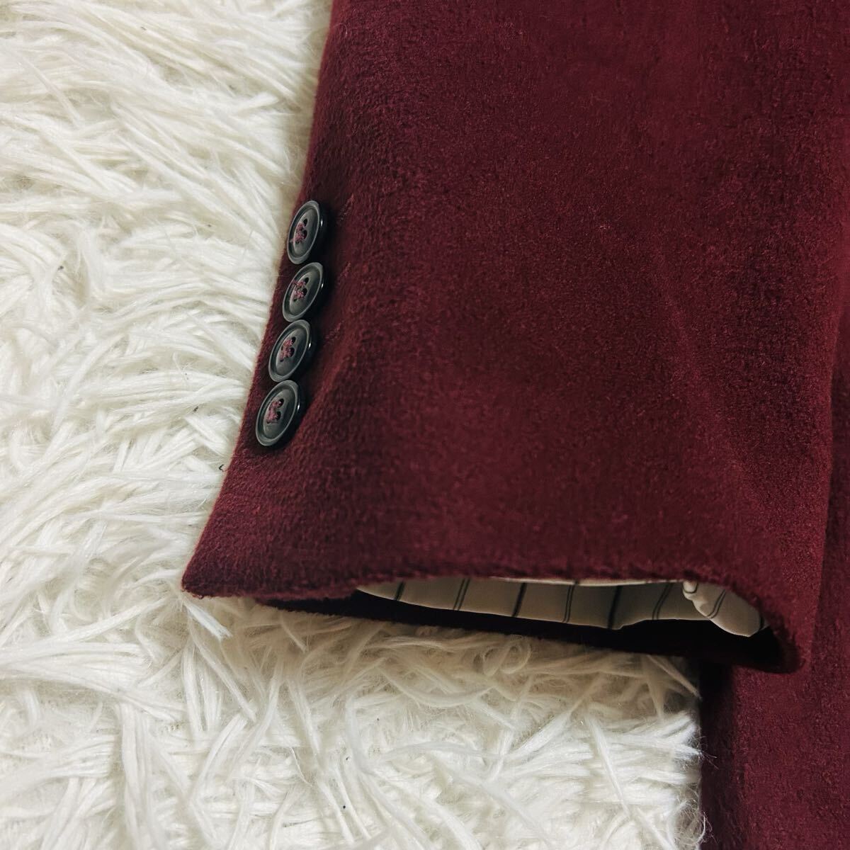 深紅の魔装コート ZARA ザラ ロング チェスターコート ロングコート アウター 秋冬 上質高級感 貴重 ワインレッド ボルドー 極美品 Lサイズ_画像4