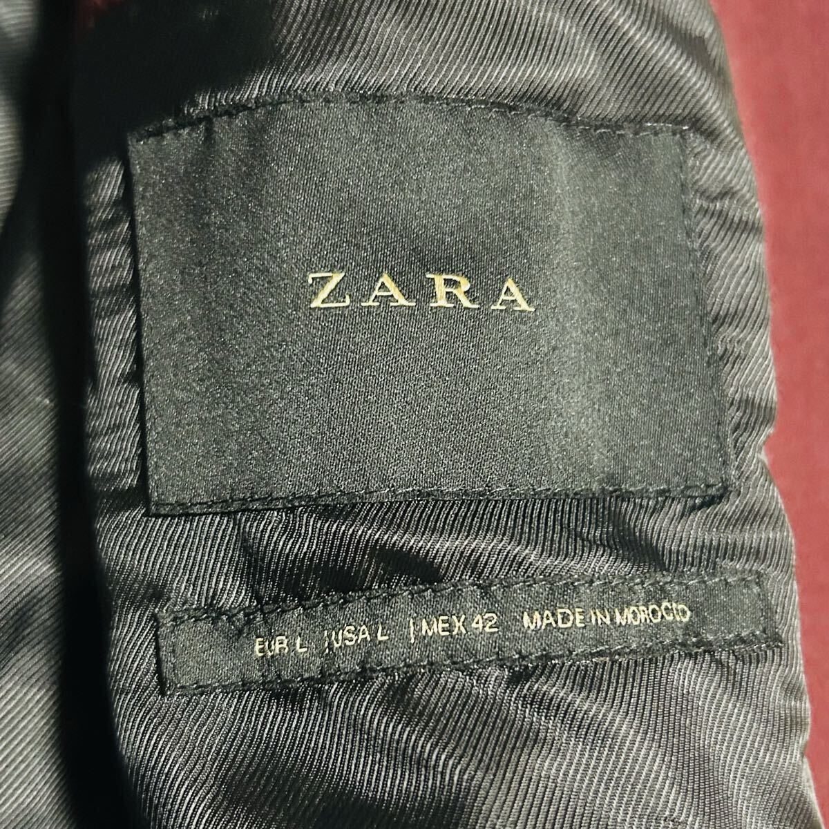 深紅の魔装コート ZARA ザラ ロング チェスターコート ロングコート アウター 秋冬 上質高級感 貴重 ワインレッド ボルドー 極美品 Lサイズ_画像7